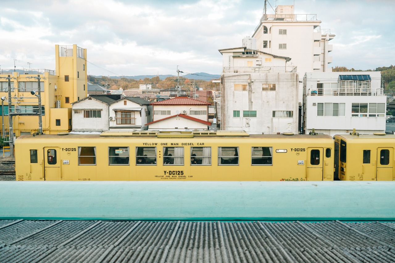 日田ENTOから眺める電車